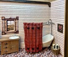 VTG Artisan Room Box Dollhouse Miniature Rustic Cabin Bear Bathroom NOS Walnut — photo 5