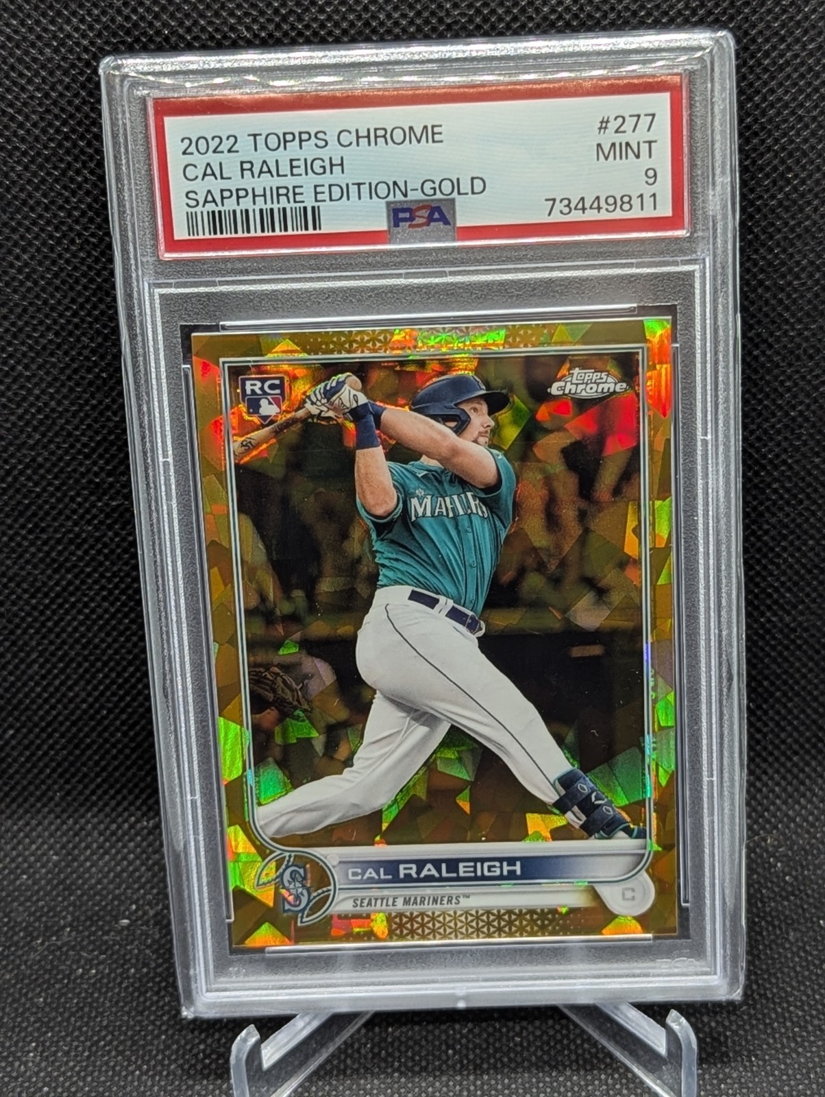 2022 Topps Chrome Sapphire Edition #277 Gold /50 Mariners Cal Raleigh RC PSA 9