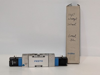 Festo MVH-5/3G-1/4-B Solenoid Valve & MSV-3 119807 Top Clamp Coil, 20.4VDC, 2.5W