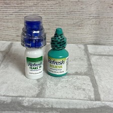2X Refresh Relieva Tears PF Lubricant Eye Drops 0.33 FL OZ 10ml EXP 07/2026