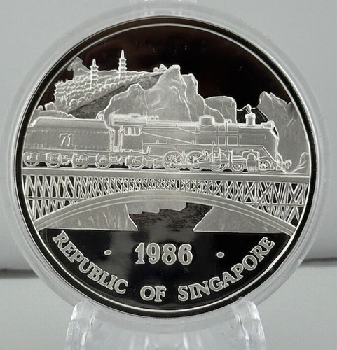 5 oz Silver .999 – 1986 Singapore  Double Dragon Series – 100th Anniversary