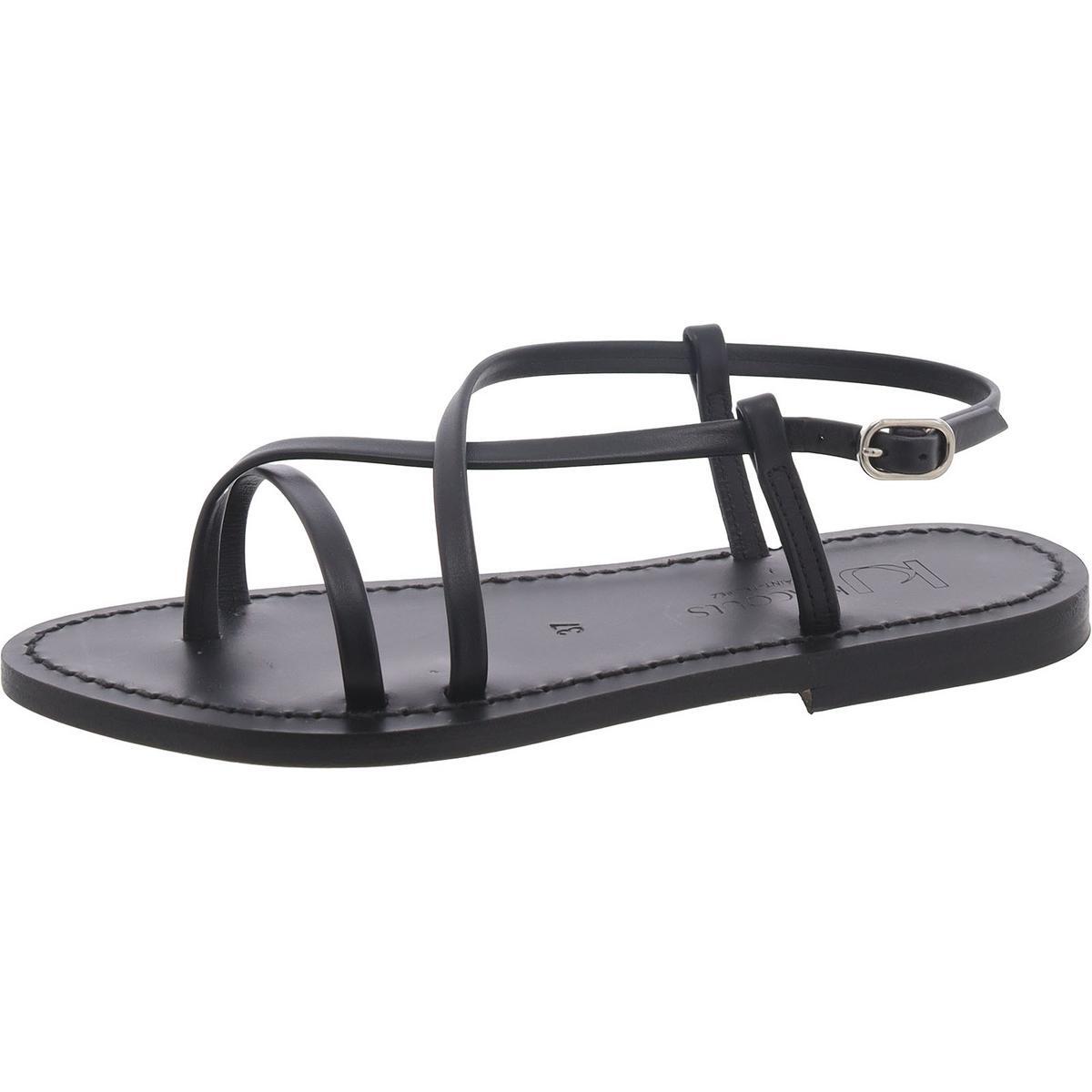 Женские босоножки на плоской подошве K. Jacques Muse черного цвета, размер 37, средний (B,M), BHFO 9990