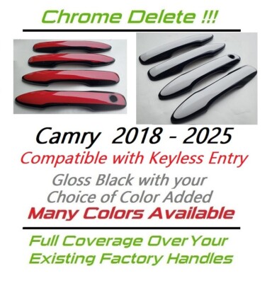 Custom Black & Color Door Handle Overlays 2018-2025 Toyota Camry YOU PICK COLOR