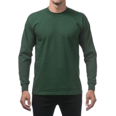 PROCLUB MENS HEAVYWEIGHT LONG SLEEVE T SHIRTS PRO CLUB CASUAL COTTON TEE SHIRT