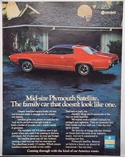 1972 Chrysler Plymouth Satellite Orange Original Print Ad Life Magazine 70s 1972 Chrysler Plymouth Satellite Orange Original Print Ad Life Magazine 70s