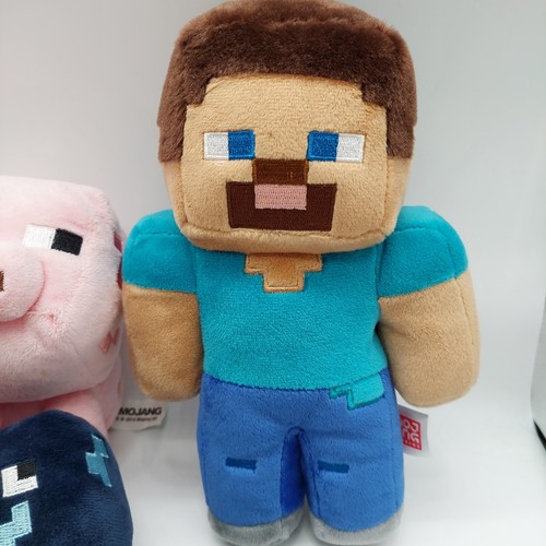 Mojang Minecraft Plush 2 Pigs Mooshroom Octopus Steve Set of 5 Various Sizes - Picture 16 of 18