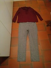 CHEMISIER LAVALIERE TOM TAYLOR BORDEAUX T. 46+PANTALON DAMART TAILLE 48 NEUF 
