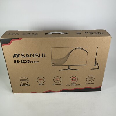SANSUI Monitor 22Inch IPS 75Hz FHD 1080P HDMI VGA Ports Computer Monitor ES-22X3