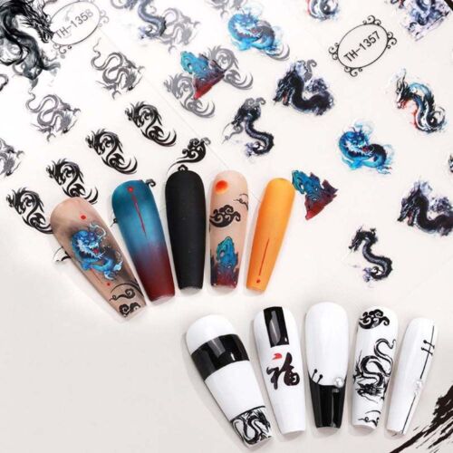 Spring Festival Dragon Nail Decals Chinese Nail Decorations  Nail Salon - Picture 1 of 23