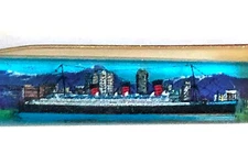 Queen Mary Floaty Pen Moving Ship Long Beach California RMS Cunard Vintage