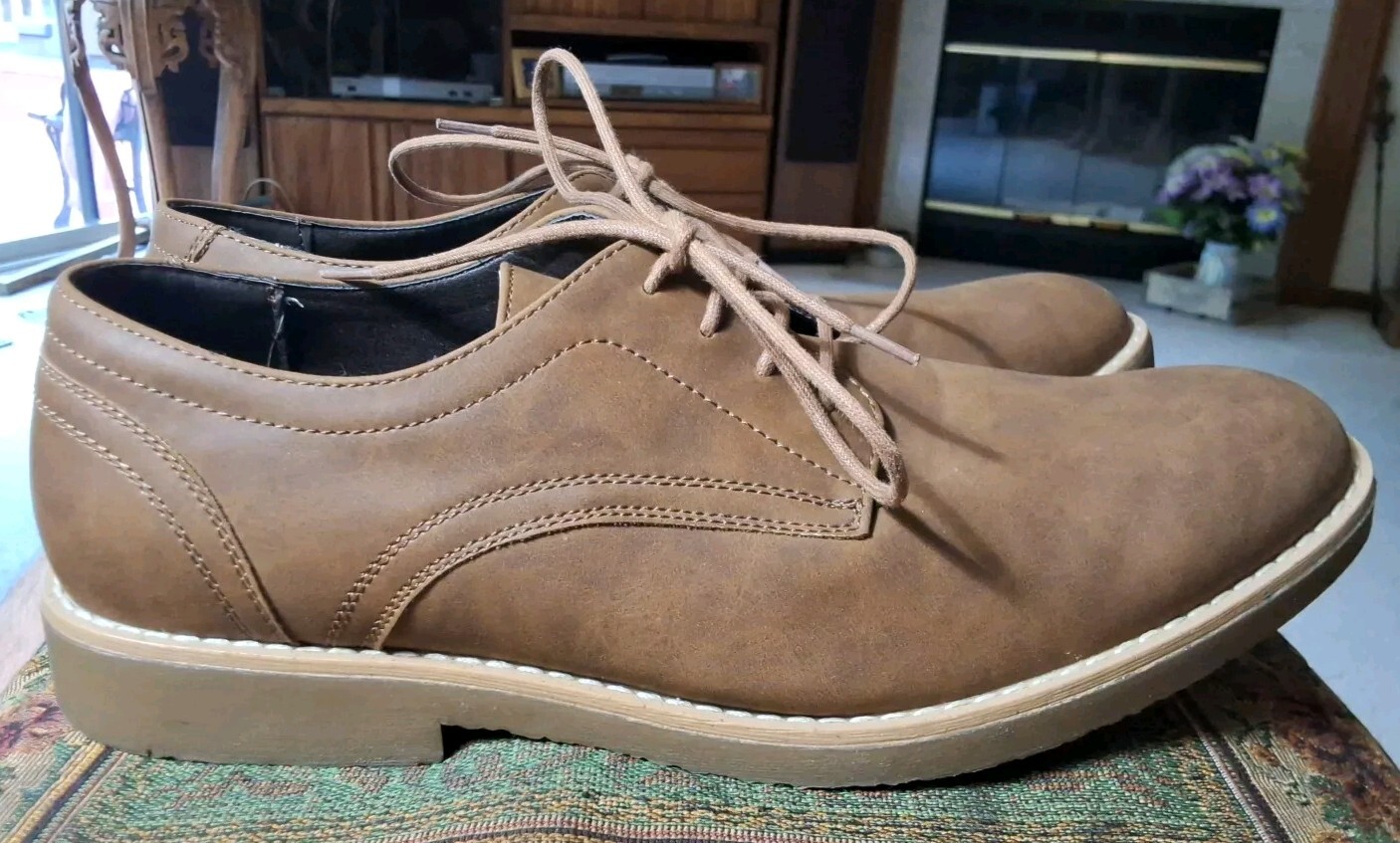 SAOLA Scarpe eleganti da uomo taglia 9 5 Perry Ellis Portfolio marroni stringate PEFST16043B2 14G