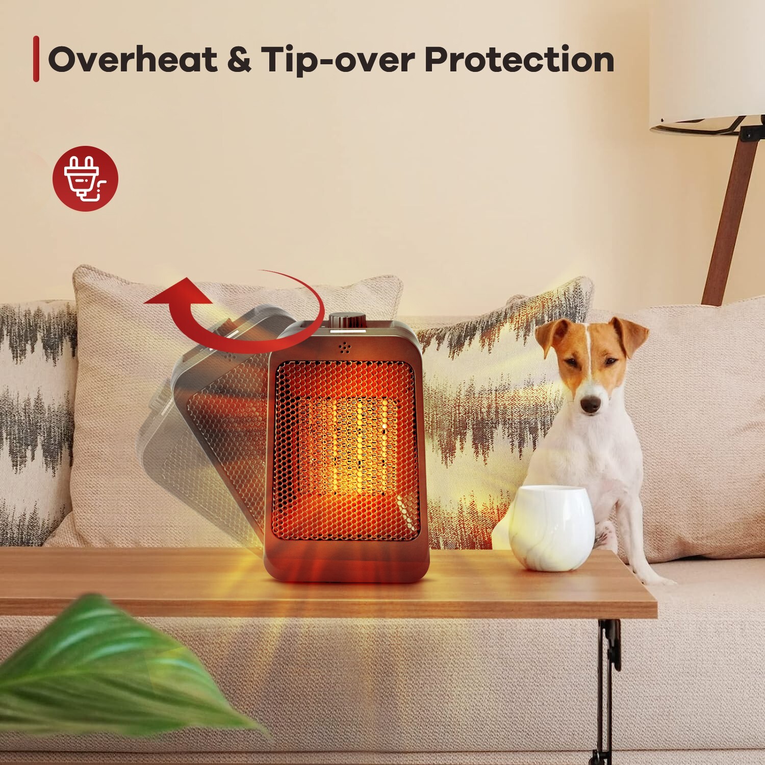 Ultra-Cozy & Gentle 1500W Portable Heater, Mini Design for Fast, Silent Warming