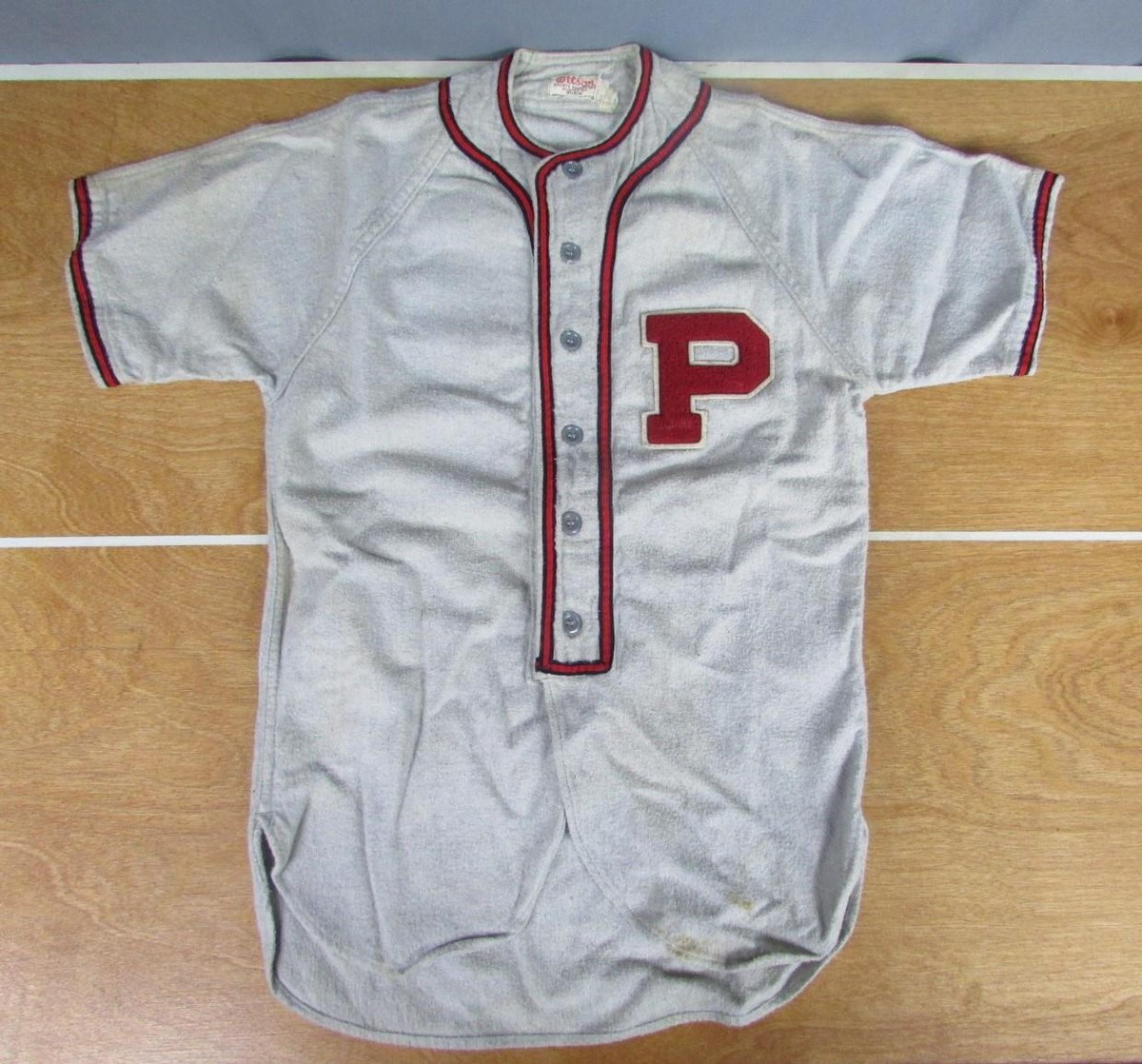 Maillot Baseball Vintage Wilson – Laine, Taille 38, Fabriqué Aux USA (Années 40?)