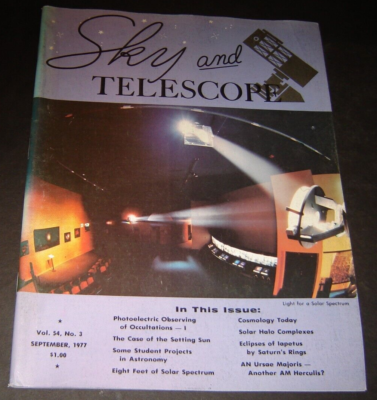 ASTRO　magazine Sky and Telescope Magazine September 1977 Astronomy Vintage