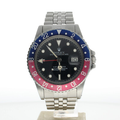 Rolex GMT-Master Stainless-steel 16750 Black Dial Mens 40-mm Automatic Watch