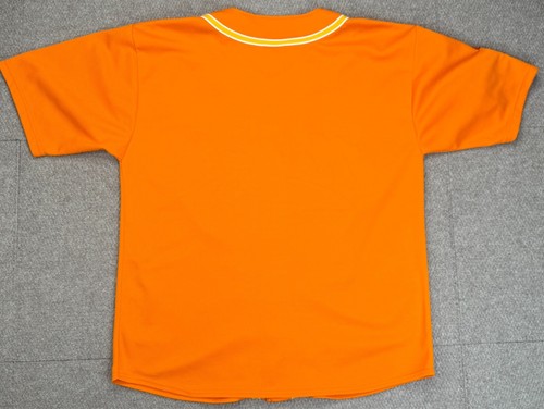 Clench 701 Jeans Vtg MLB New York World League Orange Baseball Jersey Size Large - Picture 7 of 9