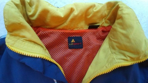 Vintage 90’s LizSport Navy Track Warm Up Suit w/orange yellow accents Sz Petite - Picture 4 of 12