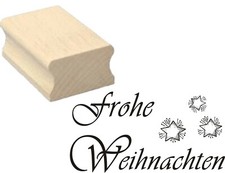 Stempel Holzstempel FROHE WEIHNACHTEN Motivstempel Weihnachtspost 50x30 Abdruck
