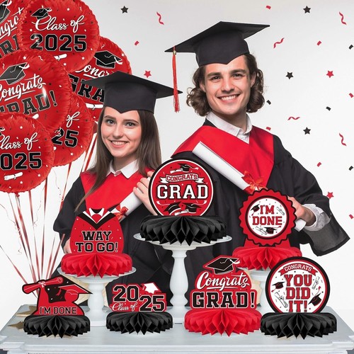 9PCS Graduation Party Decorations Class of 2025 Congrats Grad Table Centerpiece - Picture 7 of 7
