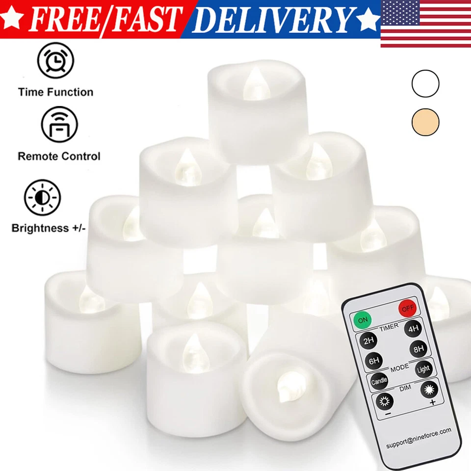 Tea Lights Candles Battery Operated Flameless Candles with Remote Votive Candle - Image 2 of 4