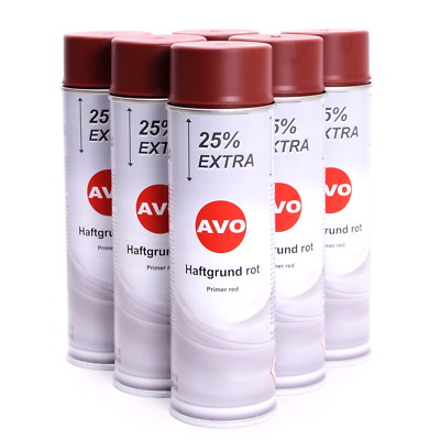 Haftgrund rot Grundierung Lackspray Sprühdose 6 x 500ml Autolackspray AVO A08002