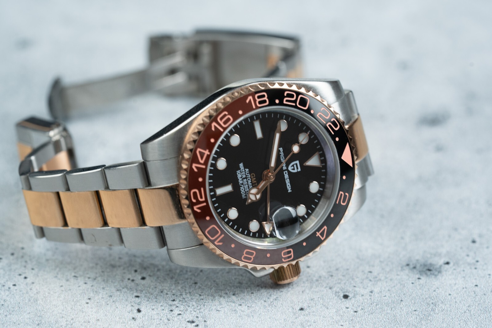 PAGANI DESIGN PD 1662 Rootbeer Mechanical Men s GMT Watch Mint PD1662 