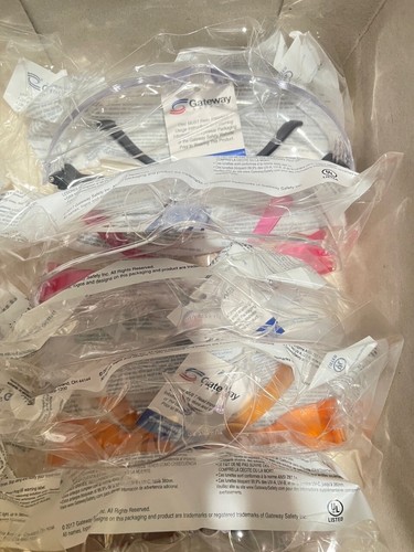 GATEWAY GUMBALLS CLEAR LENS SAFETY GLASSES COLORED FRAMES SMALL SIZE 8 PAIRS(S4) - Picture 2 of 7