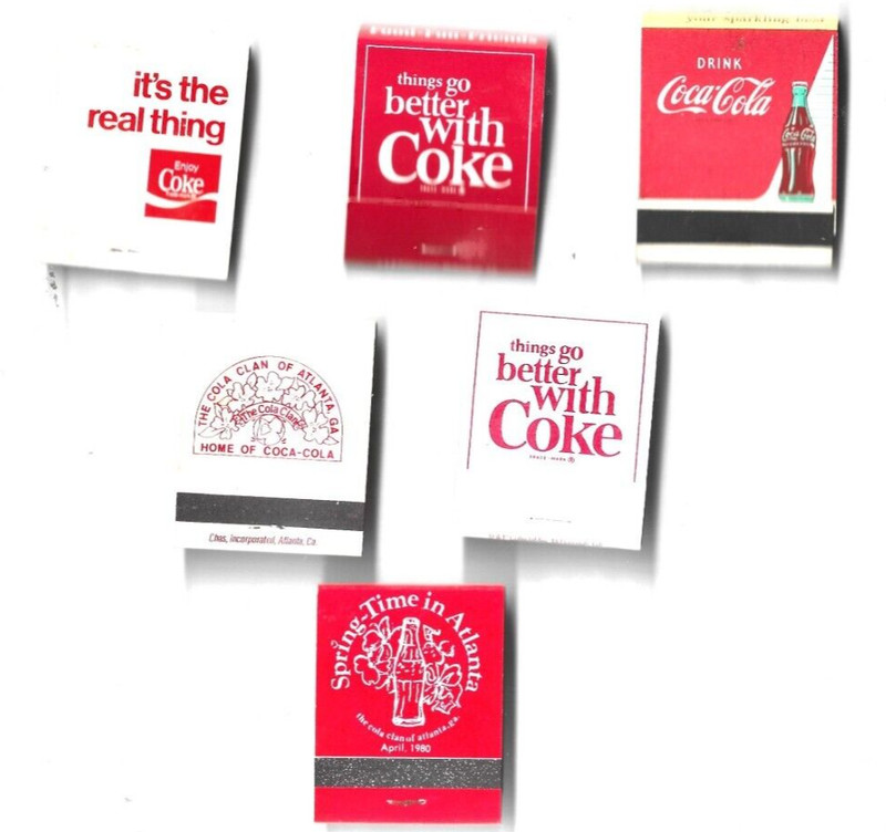 COCA-COLA  MATCH BOOKS 6 DIFFERENT ALL FULL  NEAR MINT   #12