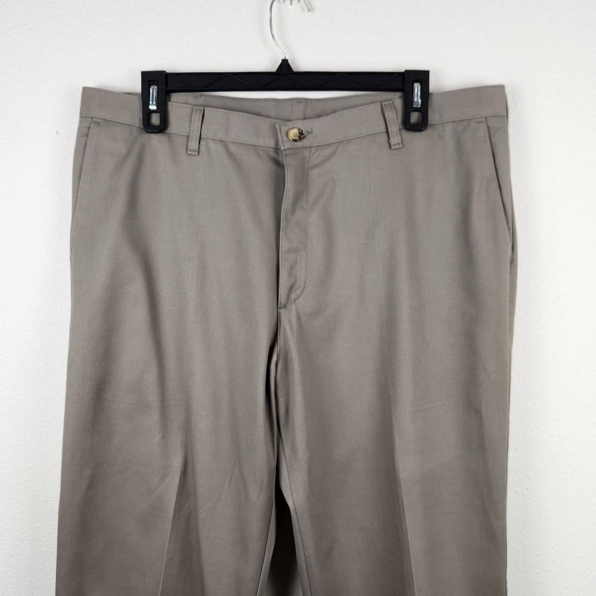 Lee CA 55394 Mens Dress Pant Straight Leg High Rise Beige Size