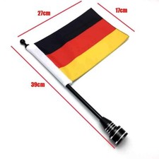 Motorrad Deutschland Flagge Fahne Fahnenmast 39cm mit Halterung für Harley Silbe