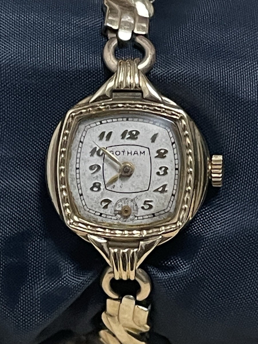 Vintage 10k Gotham Petite Ladies Art Deco Wind Up Watch Time Piece ART DECO Gotham Goothite K With 17 Jewels Swiss Wind up  main image 3