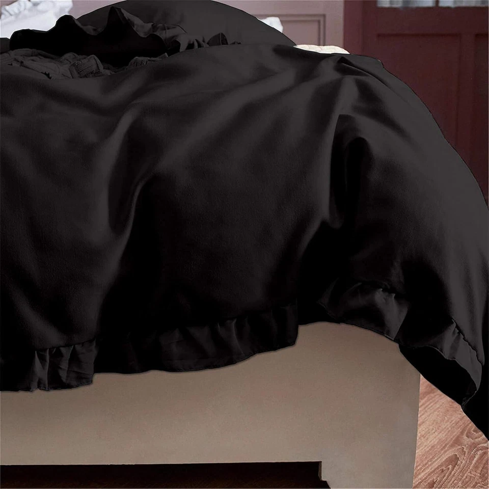 "Vintage-Inspired Ruffle Duvet Cover , Shabby Chic Bed Set, Bed  Decor Duvet Set - Image 3 of 4