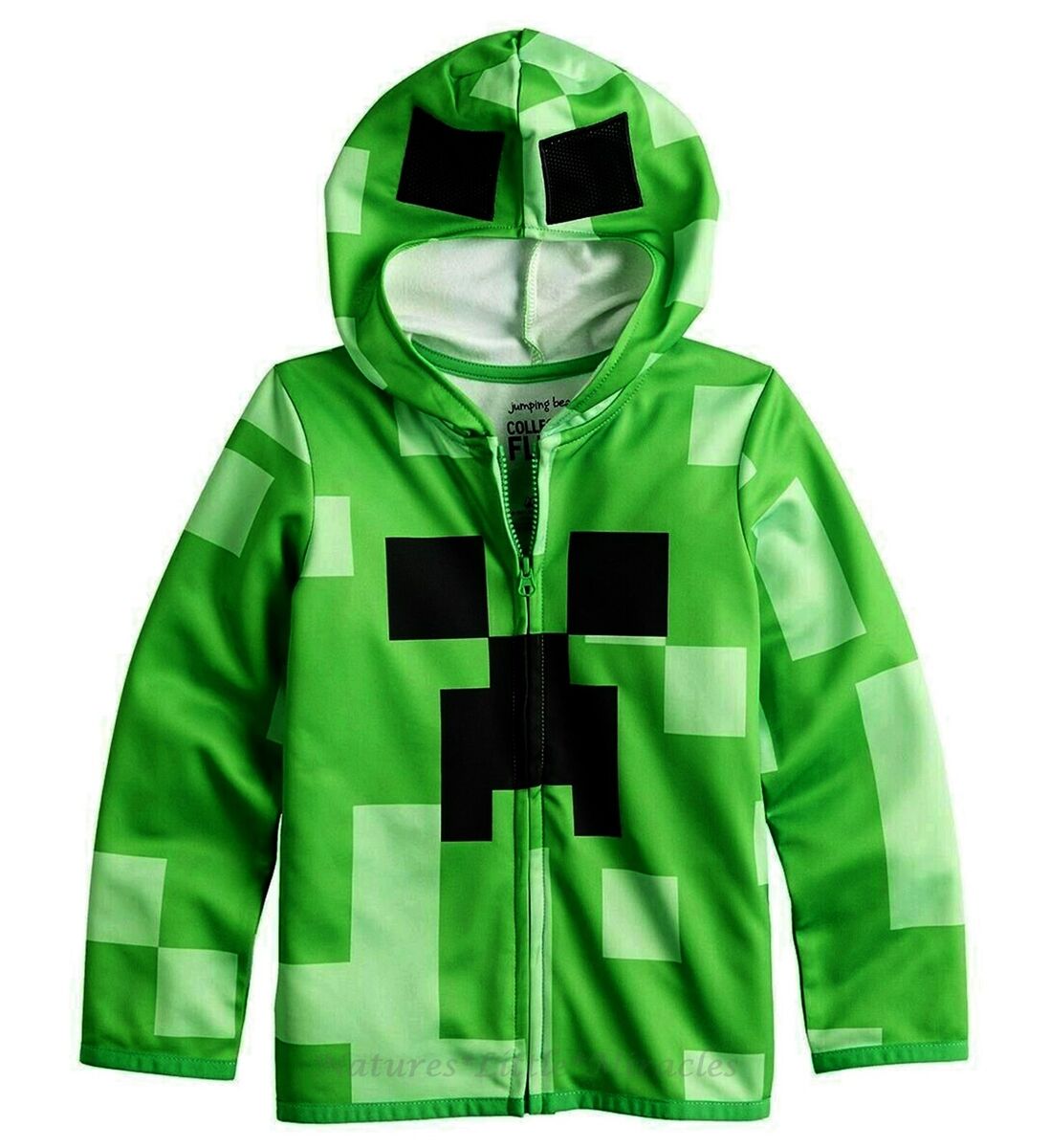 Minecraft Hoodie Boys Creeper Green Jumper Gamer Kids Hooded