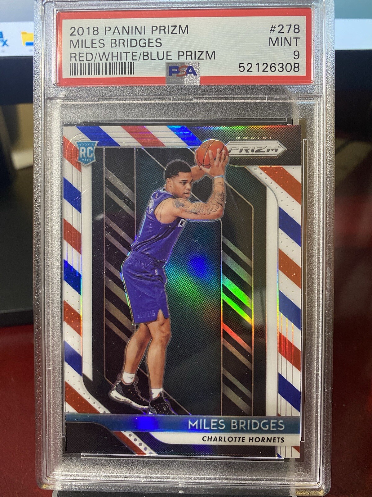 2018 Panini Prizm MILES BRIDGES Red/White/Blue #278 Rookie RC PSA 9