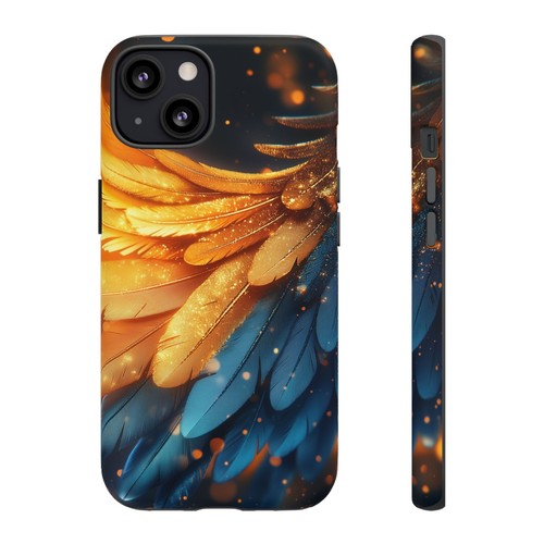 Blue Yellow Feathers Bloom Phone Case for iPhone, Samsung Galaxy, Pixel - 第 103/240 張圖片