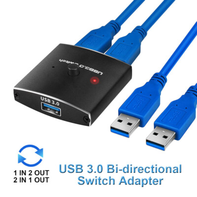 USB 3.0 Switch Selector KVM Switch 5Gbps 2-in-1 Out USB 3.0 Two-Way Sharer BEST