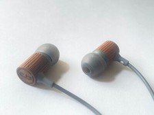 Grain Wood earbuds Walnut acoustical enclosure Wired 3.5mm Inline mic/remote