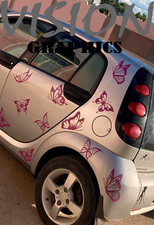 Butterfly Car Stickers 16 Butterflies Car Decals Bodywork Window Adhesive