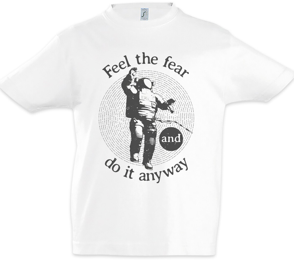 T-shirt Enfant Garçon « Feel The Fear And Do It Anyway » – Astronaute – Espace – Planètes