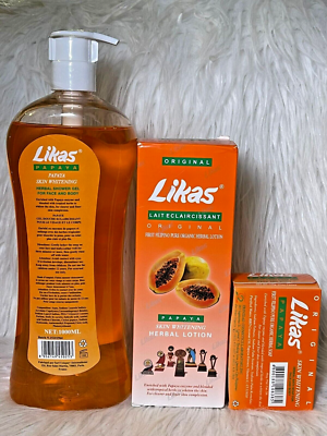 Gel Douche Likas Papaye 1000ml - Éclaircissant, Anti-imperfections, Actifs Naturels
