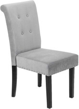 Clearance, 2 Velvet Fabric Chair with Solid Wood Legs Gray One Pair Modern Relax
