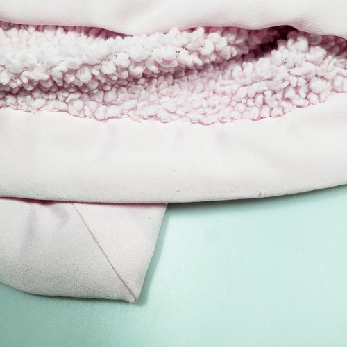 Koala Baby Pink Sherpa Satin Trimmed Blanket Embroidered Birds Reversible - Picture 7 of 11