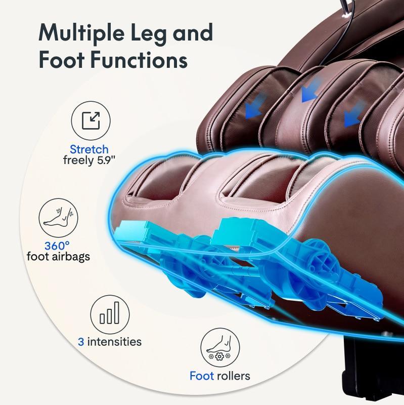 Full Body Massage Chair, Zero Gravity SL-Track Shiatsu, Foot Rollers, Black