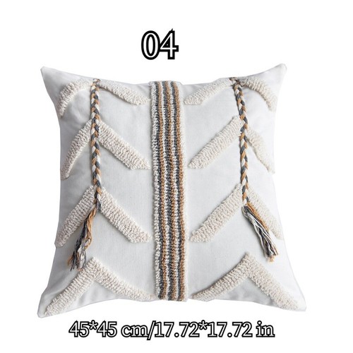 Boho Pillow Case Moroccan Braid Tufted Lumbar Pillowcase Cushion Cover Soft - Picture 14 of 14