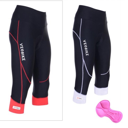 Donna Lady 3/4 Tre Quarti Leggings Ciclismo Pantaloncini Imbottita Pantaloni  Collant Capris | eBay