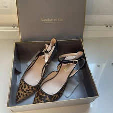 Louise Et Cie Lo-Kayin Calf Leather gounache leopard Print Pointed toe heels 8M