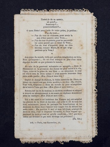 holy card santino merlettato canivet LETAILLE PL. 543 - Picture 2 of 2