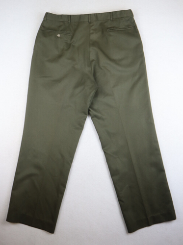NORM THOMPSON AUTO-SIZER - MEN'S OLIVE GREEN PLEATED FRONT DRESS PANTS - SIZE 36 - Picture 5 of 6