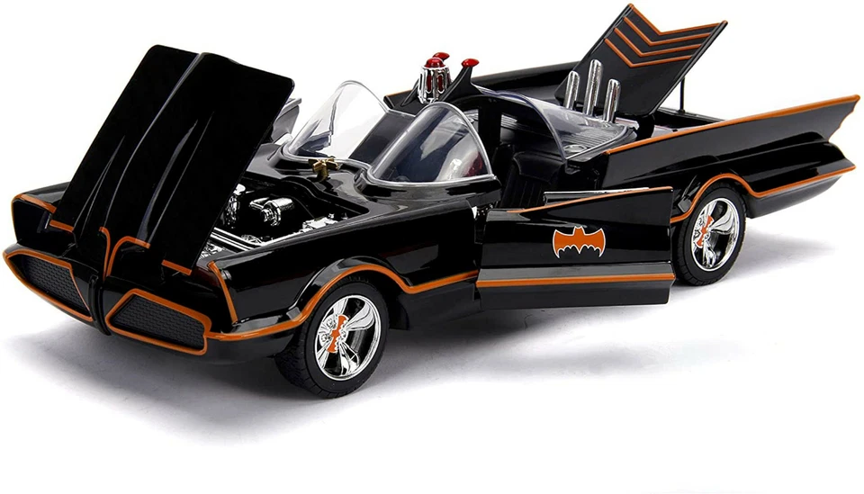 NEW Jada 98625 Batman Classic 1966 TV BATMOBILE 1:18 Vehicle w/ Lights & Figures - Image 3 of 4