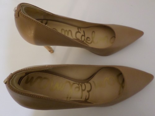 Sam Edelman Hazel Beige Blush Patent Pointed Toe Pump Women's